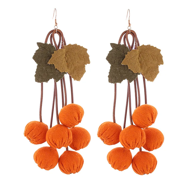 Wholesale Adorable Needle Felted Pumpkin Earrings /Thanksgiving Earrings for Women /Fall Theme Halloween Jewelry Gifts 3 Choice