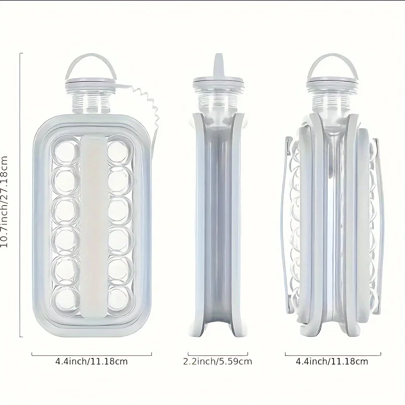 Portable Ice Tray - Large Capacity Bucket Mold and Refrigerator Accessory with Compressible Design for Easy Storage