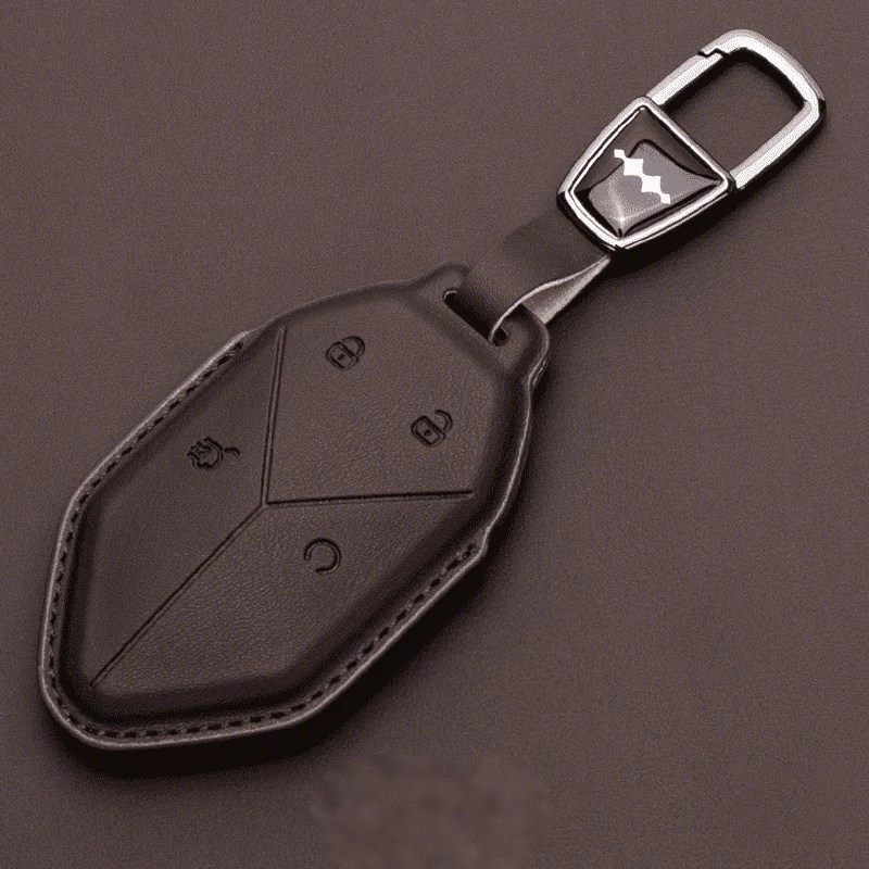Untuk Formula Leopard 5/8 Premium Nappa Leather 360 °   Sarung Kunci Penutup Penuh Anti Gores Tahan Guncangan Sinyal-Pass Alat-Gratis Kunci Mobil