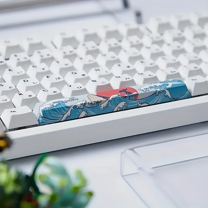 1pc/2pcs Coral Sea Keycaps,  PBT ESC + 6.25U Spacebar, OEM Profile for Cherry MX Switch Mechanical Keyboard DIY