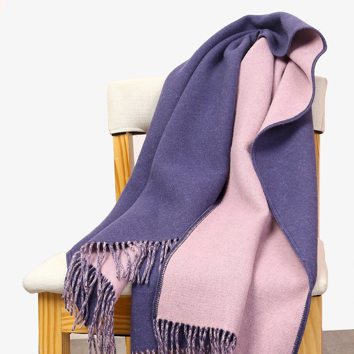 Luxury Wool Womens Scarf Winter Thick warm Solid Cape Wraps Female bandana pashmina long tassel female foulard thick blanket