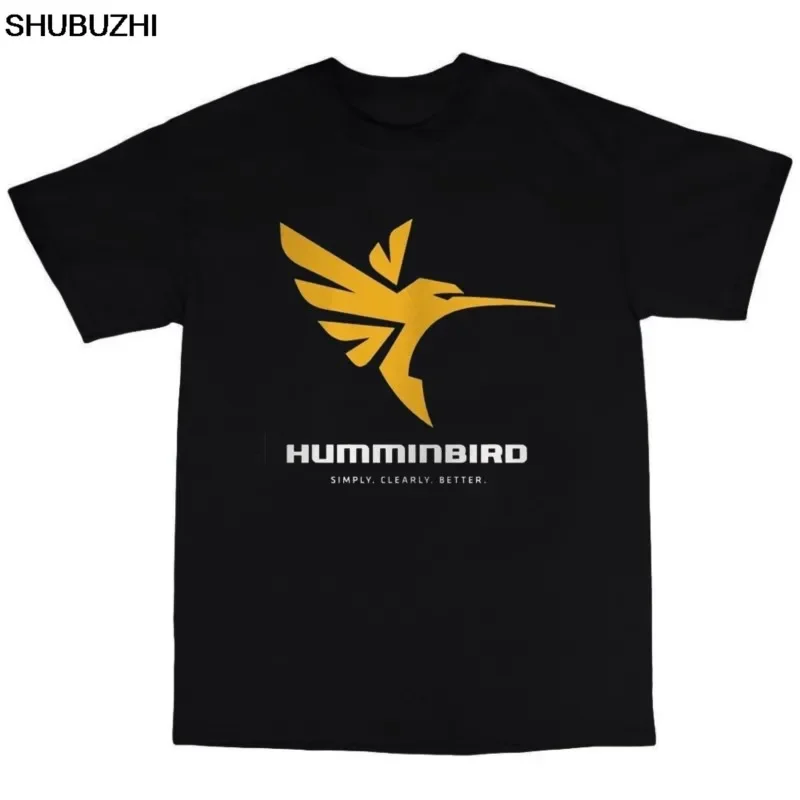 Fashion Men Cotton T Shirts Humminbird Fish Finder Man Round Neck Tops Black Summer T Shirt Brand male tee-shirts