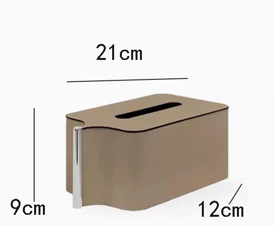 Modern Light Luxury Stainless Steel Bart Leather Tissue Box Drawer Box High-End Home Coffee Table Paper Drawer Ornaments