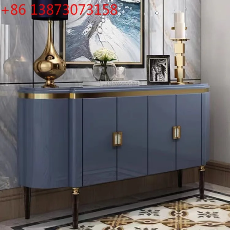 

American light luxury solid wood dining side cabinet, post-modern entrance light luxury small apartment locker