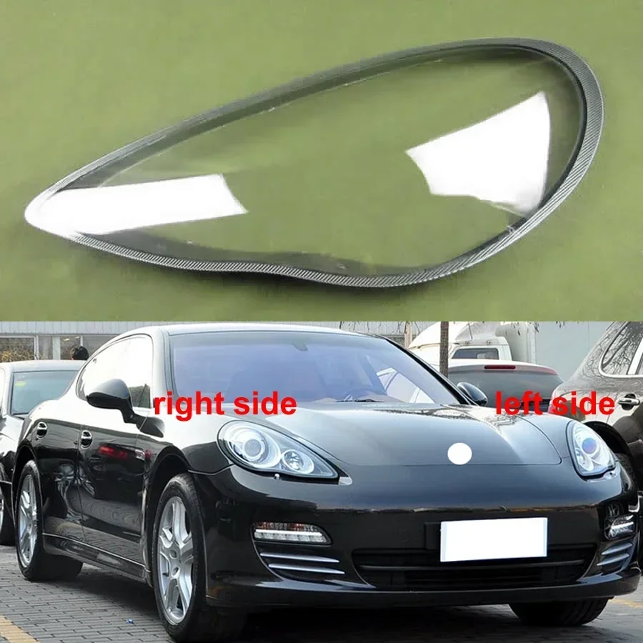 

For Porsche Panamera 2010-2013 Headlight Transparent Cover Lampshade Headlamp Lamp Shell Plexiglass Lens Silver Grey Edge