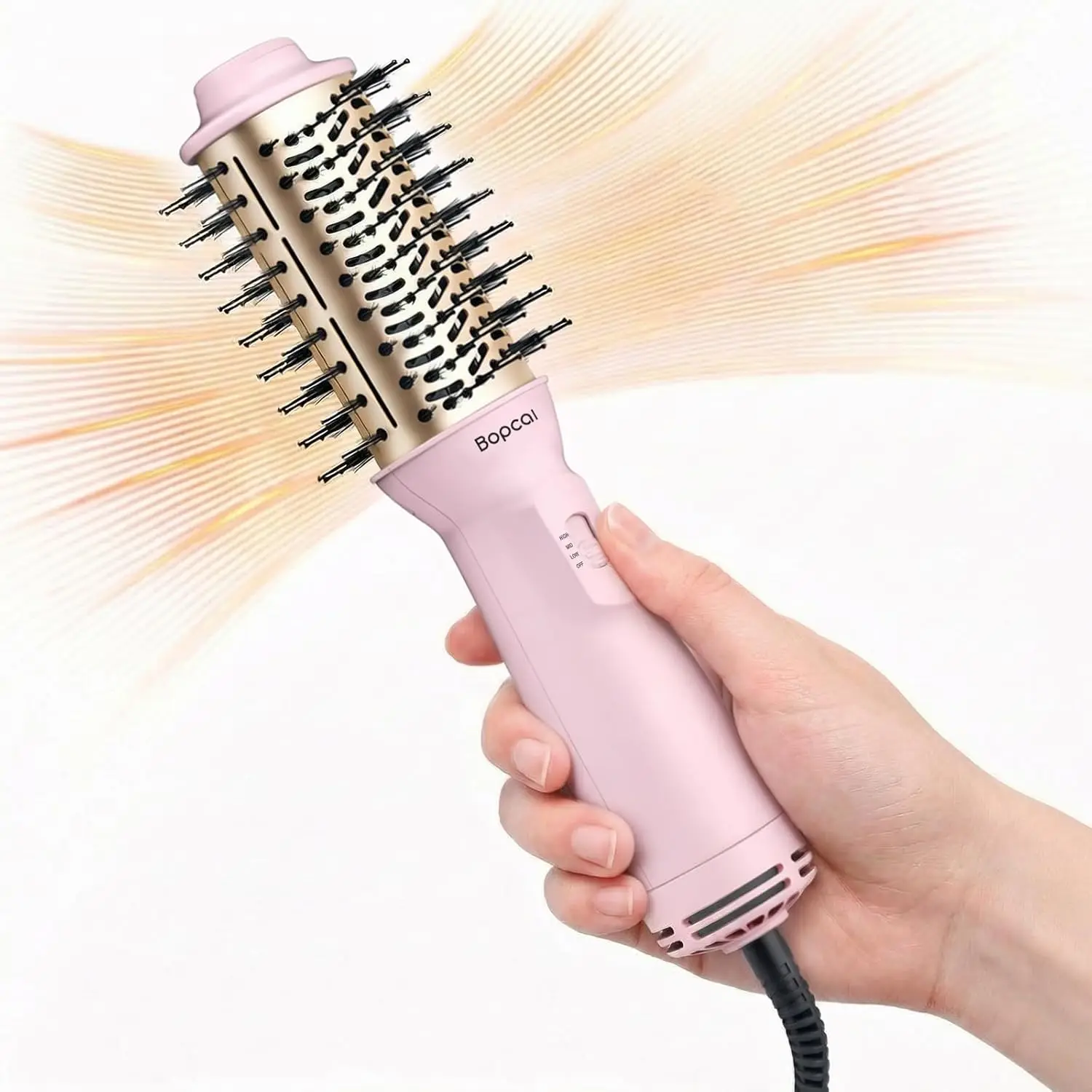 Blow Dryer Brush, Dual Voltage 100-240V Hot Air Brush, 4-in-1 Ionic Hair Dryer Brush for Blowout, Volumizing,Straightening