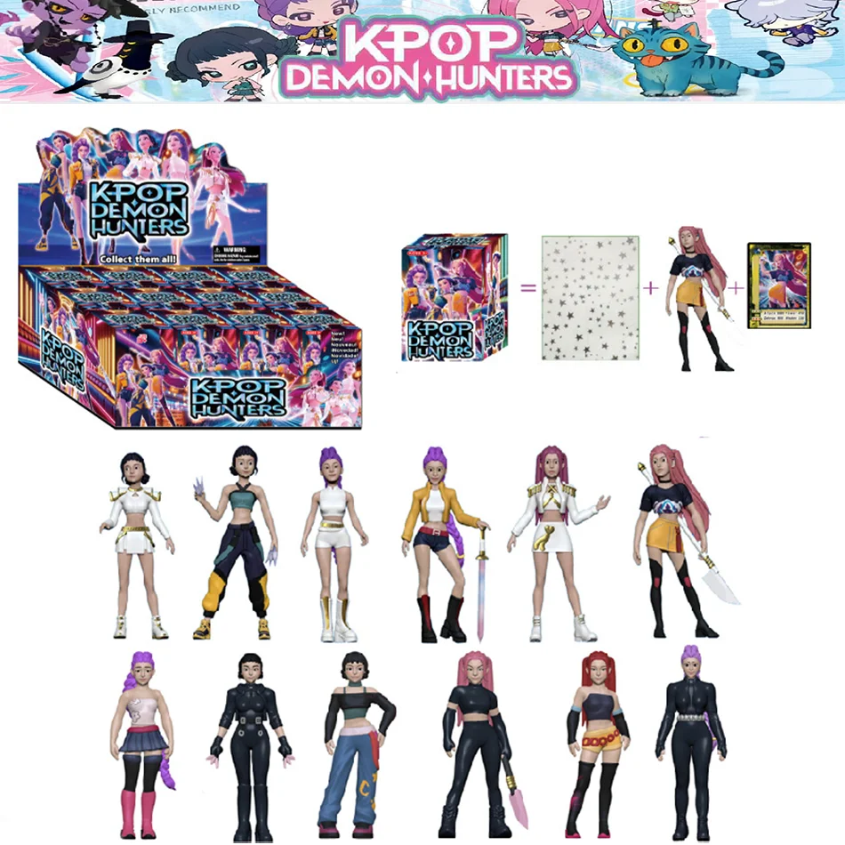 Kpop شيطان الصيادين الشكل صندوق أعمى لعبة مجسمة بولي كلوريد الفينيل لعبة الكرتون الأجهزة الطرفية مكتب الديكور جمع نموذج لجسم لعبة طفل هدية #1