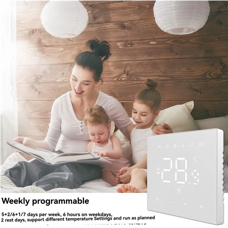 Умный контроллер температуры FFYY-Tuya Wi-Fi, 100-240 В, 3 А, настенный котел, совместимый с Alexa и Google Home