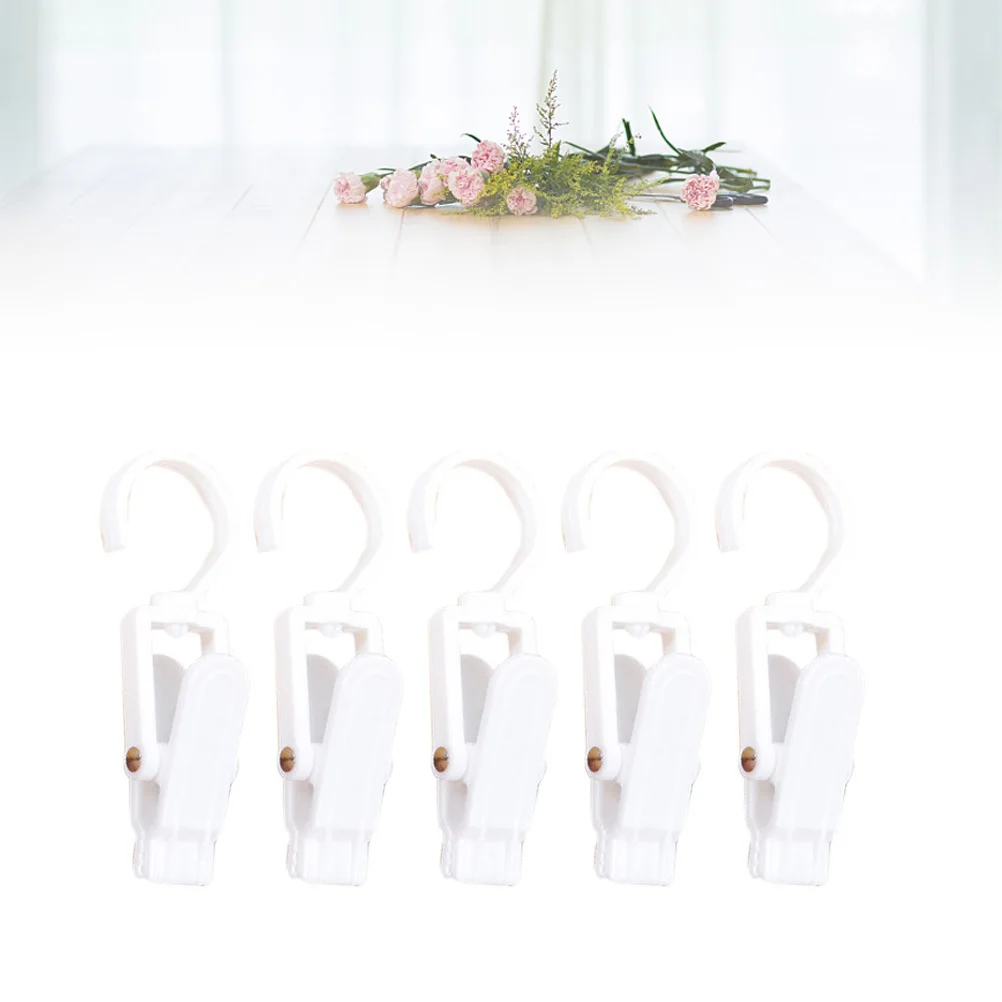 

10Pcs Plastic Hooks 360 Degree Rotatable Clever Swivel Clips Multipurpose Curtain Coat Hanging Clips for Home Office Workshop