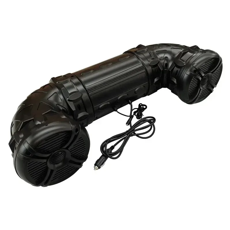 6.5/8 Inch Powersports Bluetooth Audio Tube Amplified Marine Speaker System, Waterproof ATV UTV Boat Soundbar Plug and Play