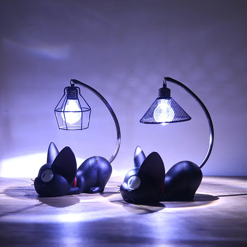 Romantico creativo animale gatto resina luce notturna artigianato decorazione desktop lampada da notte a LED bambini studenti presenti lampada da lettura
