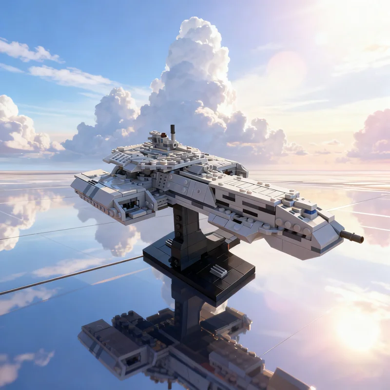 

641 деталь MOC: Конструктор-модель боевого крейсерского корабля класса Daedalus (средний масштаб), архитектурная модель, идея для подарка на Рождество, игрушка для детей