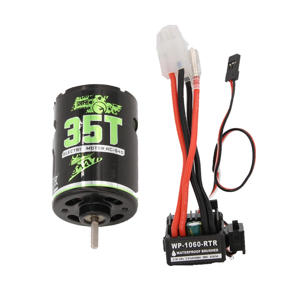 RC Car 540 Brushed Motor 20T 27T 35T 45T 55T with 60A ESC Speed Controller for 1:10 RC Crawler Axial SCX10 TRX4 D90 Tamiya CC01