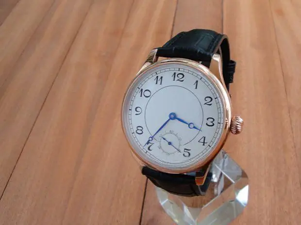 Parnis Men Manual‑Winding Mechanical Watch, Seagull ST3621 Movement with Jones‑Sword Regulator, Rose‑Gold Tone, Cursive Dial, Fa