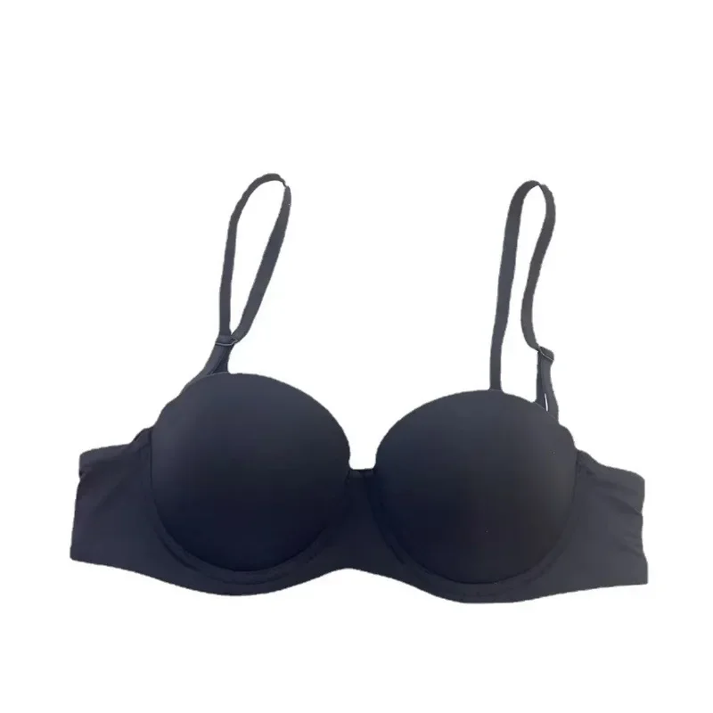 Womens 1/2 cup thickened steel ring sexy bra underwear European and American style push-up big breasts smooth seamless bra