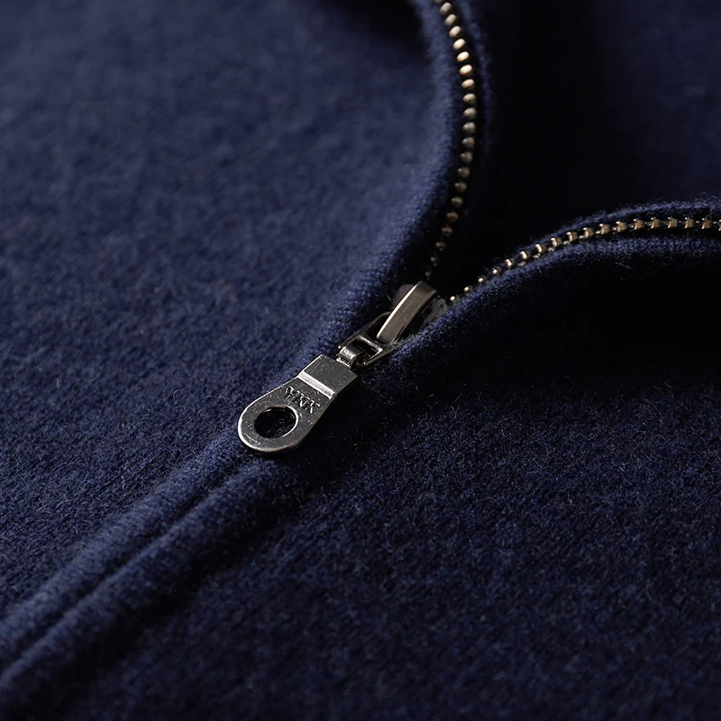 Men's 100% Goat Cashmere Zipper Cardigan Autumn/Winter Loose Baseball Collar Sweater Jacket Business Casual Men's Clothing Tops