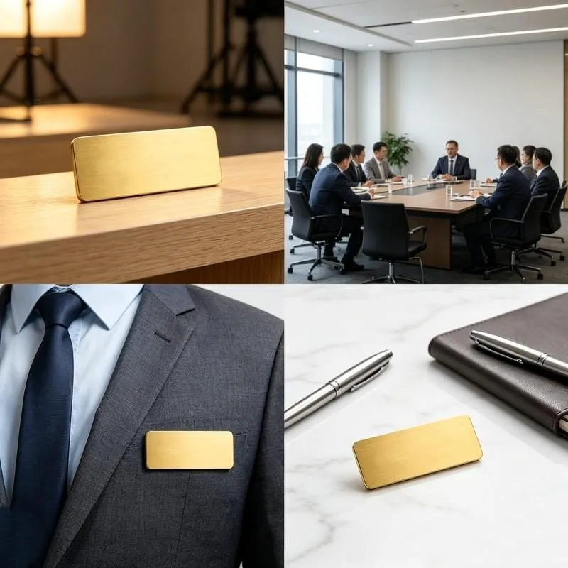 Metal Pin Backing Gold ID Badge Holders 1 pcs, perfect for Student Name Tags, Smooth Writable Area, Multipurpose