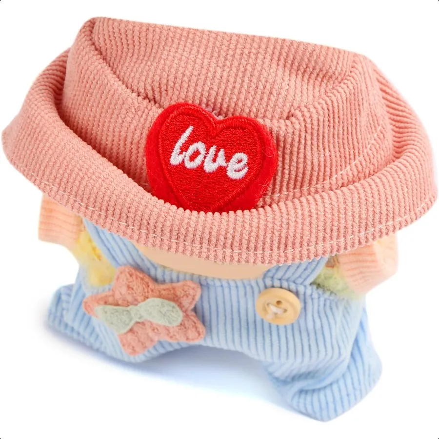 3-delige poppenkleertjes voor pop van 17 cm Stijlvolle vissershoedset Kawaii pop-outfits met accessoires voor verzamelaars of displaylicht B