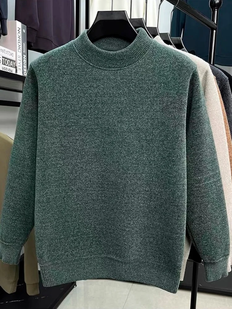 Winter New Product Men's 100% Merino Wool Ribbed Collar Soft Warm Jacket Premium Cashmere Sweater Knitted Sweater Fashion Top