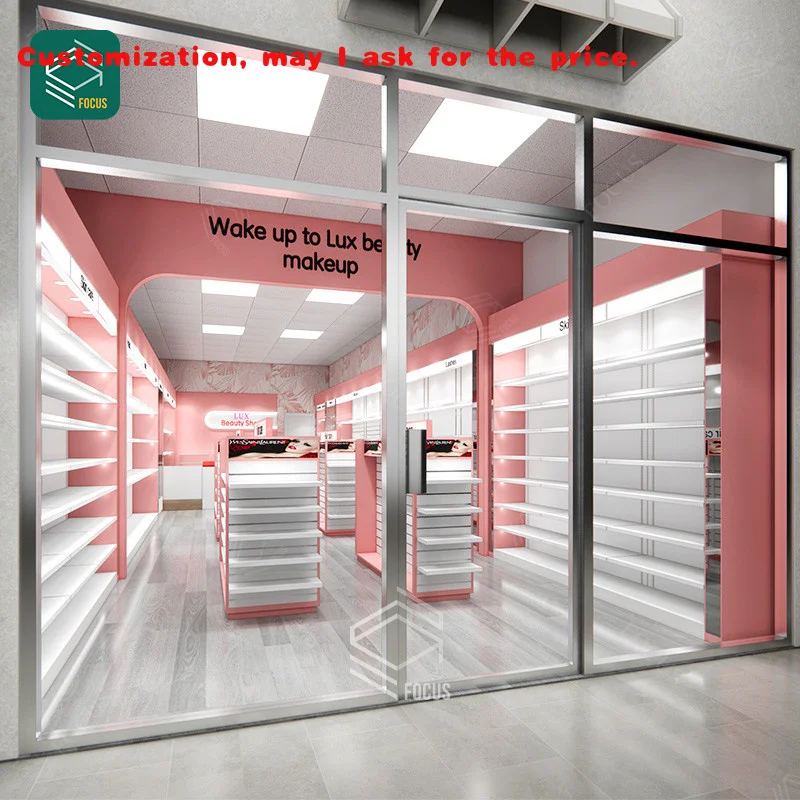 

custom.Beauty Store Shelving Metal Hair Salon Furniture Cosmetics Display Shelves Wigs