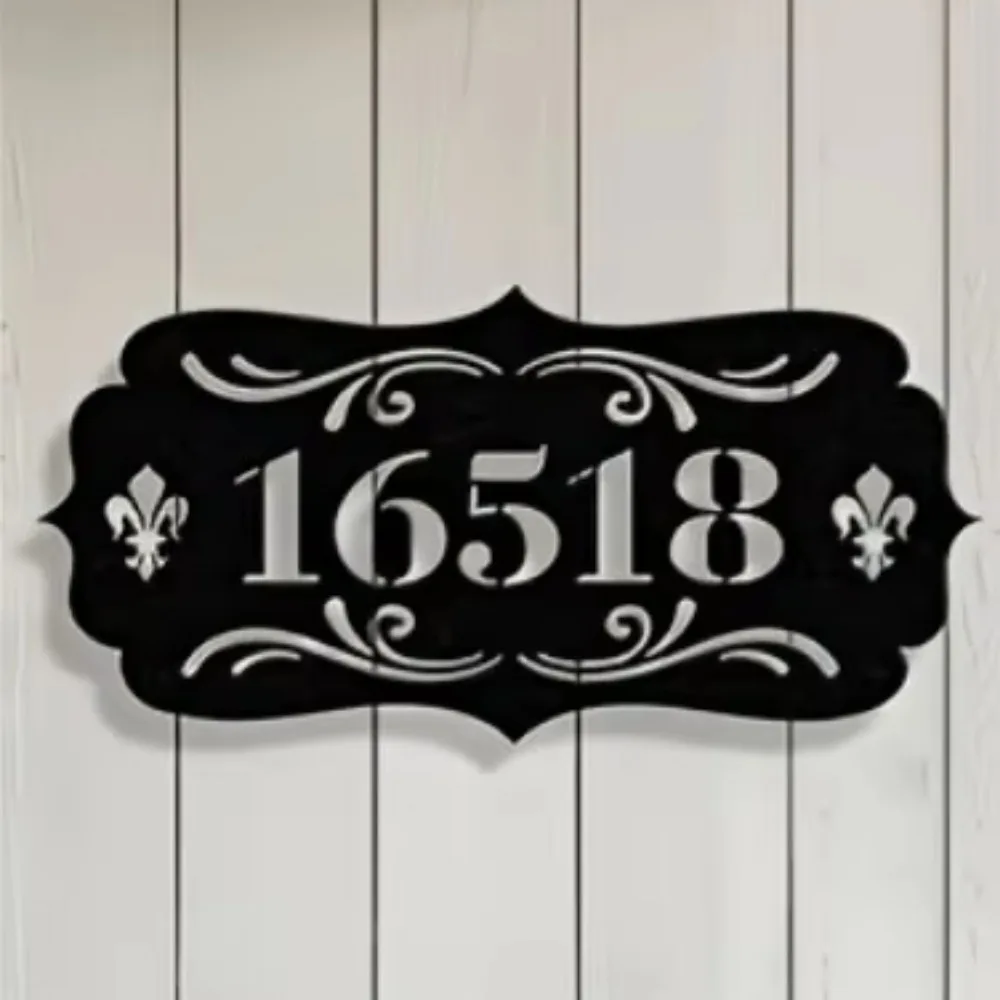 

Distinctive Exquisite Art Deco Personalized Metal Surname Sign. Reusable Matte Finish,Detachable, Great Indoor Iron Wall Art.