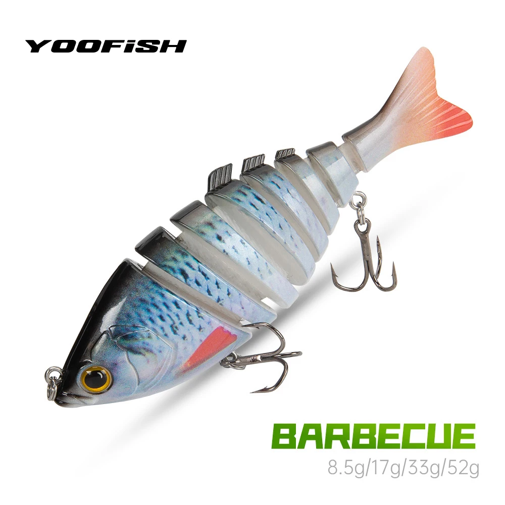 YOOFISH 釣りルアーバーベキュースイムベイト人工海 65 ミリメートル 90 ミリメートル 120 ミリメートル 140 ミリメートルマルチジョイントセクションシンキングワブラーハードベイト