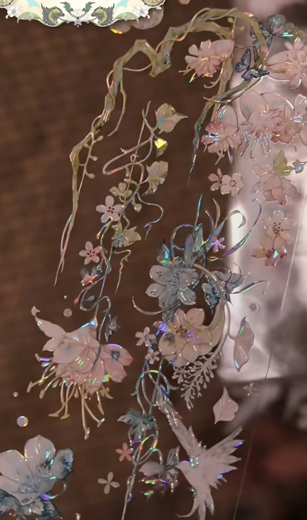 زهرة الطحلب شل ضوء لامعة الحيوانات الأليفة الشريط Gu Mei قاعدة خلفية زهرة الوردي #6