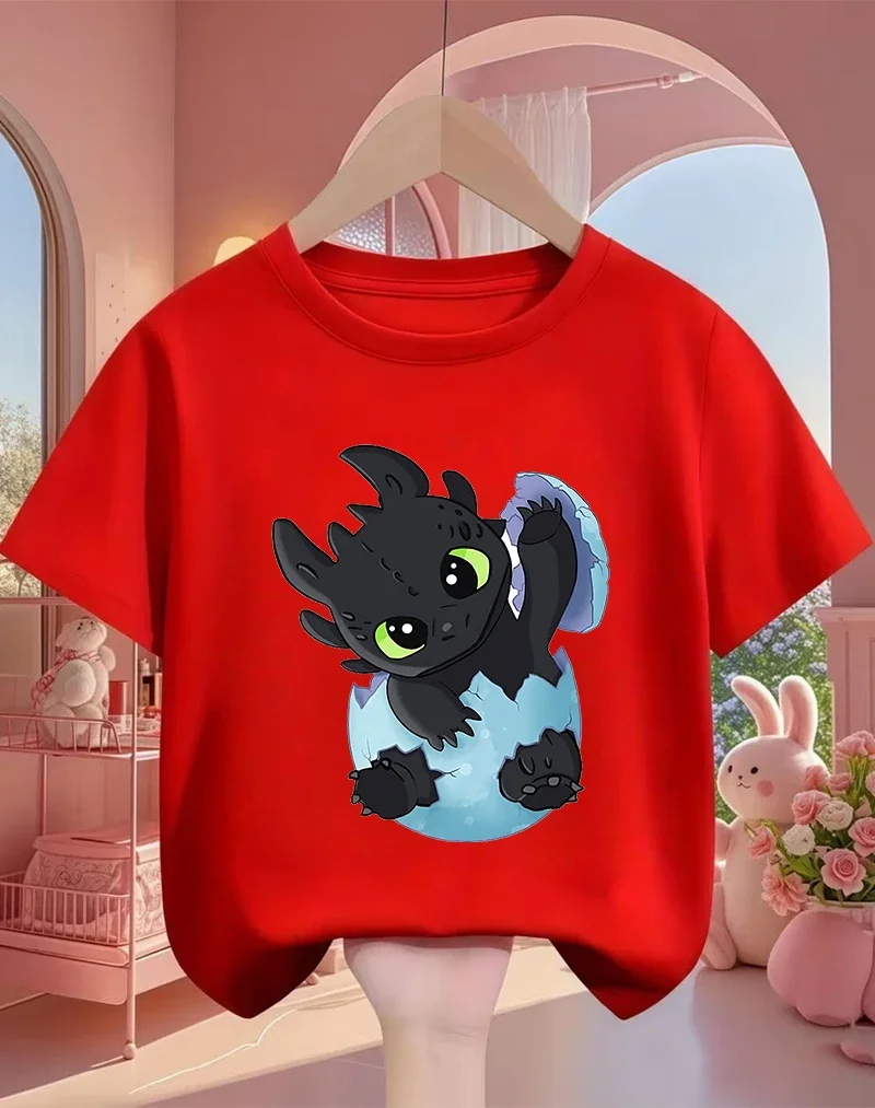 

Boys Girls Cute Toothless T Shirt 3-14Y Summer Kawaii Crew Neck Fashion Street Hot Cartoon Casual Children