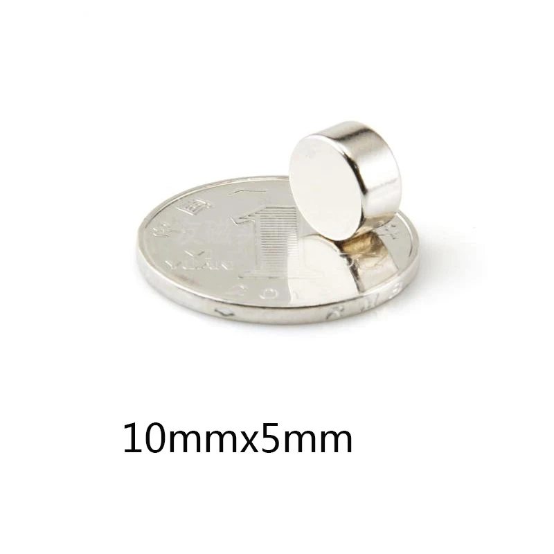 10 ~ 200 sztuk 10x5mm potężne płaskie magnesy neodymowe 10mm x 5mm szukaj średnica magnes okrągłe magnesy 10*5mm