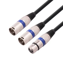 Double shielded wire 0.5m XLR Splitter 1 to 2 Kanon Aux Cable One Female Two Male Mixing Console Microphone Canon Audio Cables