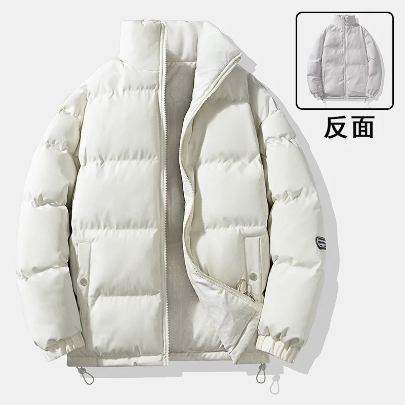 Giacca invernale da uomo double face, Parka imbottita in cotone termico per uomo, cappotti caldi autunno inverno con colletto alla coreana