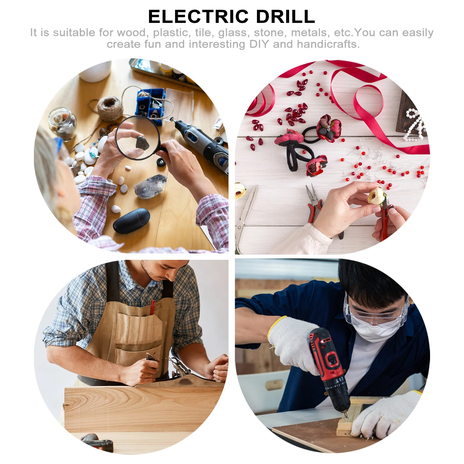 

15Pcs Wireless Electric Drill Cordless Rotary Tool USB Charging for Sharpening Grinding Sanding Projects Cordless Rotary Tools