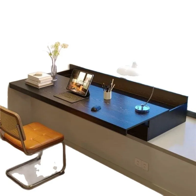 All solid wood desk, pull-out retractable desktop, bedroom window sill, learning computer desk with drawers, locker