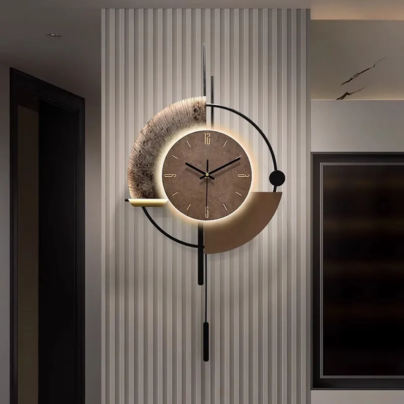 

Metal Upgrade Elegant Wall Clock Unique Round Modern Bedroom Digital Clock Luxury Design Nordic Horloge Murale Home Decor Items