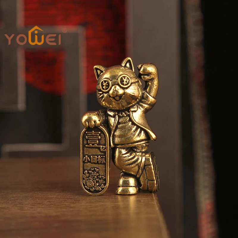 Latest 1Pcs One Billion Cartoony Wealth Attracting Cat Desktop Decorative Ornament Fancy Cat Figurine Home Decor