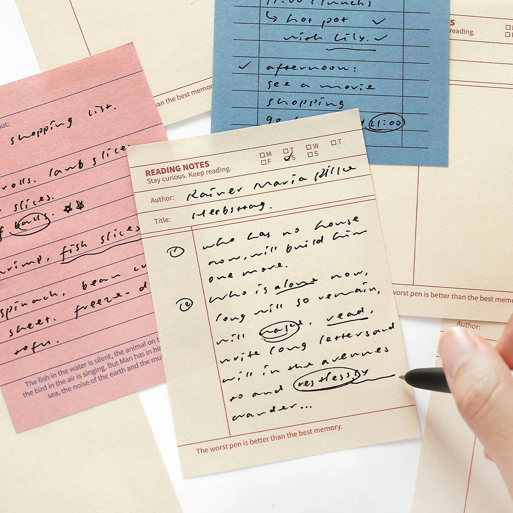 4 عبوات/مجموعة من سلسلة الأرشيف المجزأة، لوحة مذكرة ورقية للرسائل الورقية #3