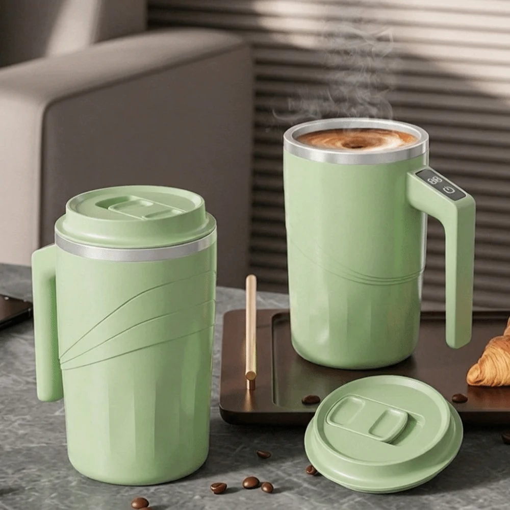 Magnetic Self-Stirring Coffee Mug Rechargeable Spill-Proof Lid Self Mixing Mug Large Capacity Touch Screen