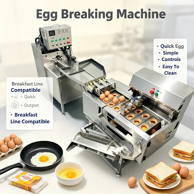 Egg Breaking Machine Fully Automatic Industrial Grade SUS304 Egg Cracker with Pasteurization and Washing System