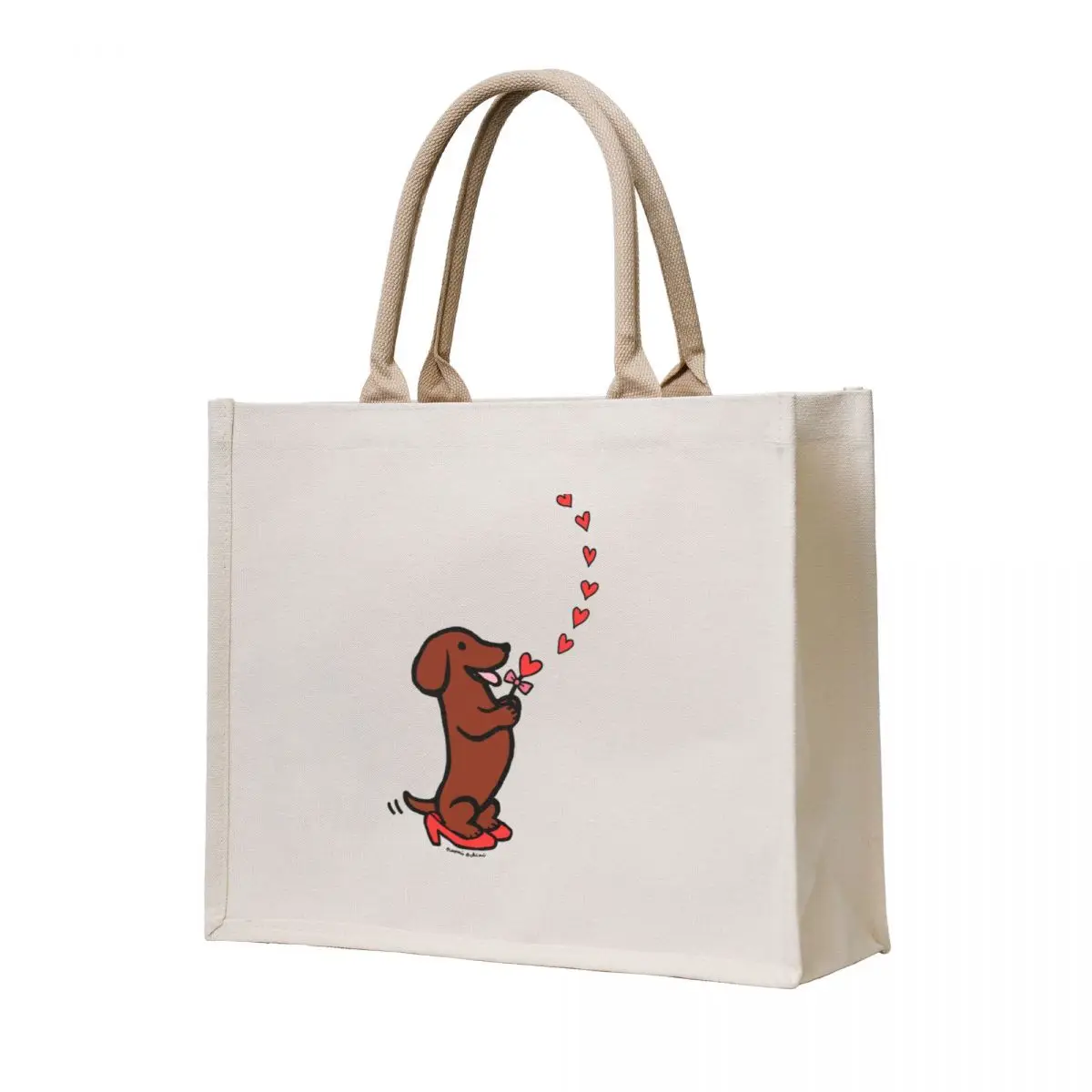 

Mom's Dachshund Little Heart Tote Bag eco pack reusable grocery bags hand bag ladies canvas tote bag