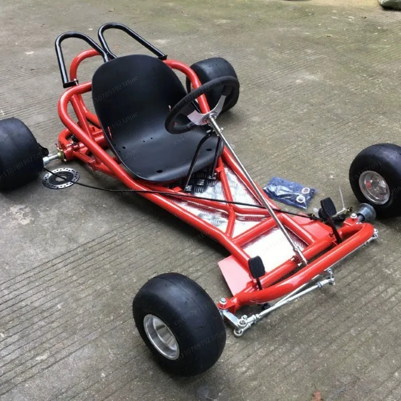 DIY 4-Wheel Drift Kart Accessories Set – Full Frame Body, Front Steering, Rear Axle & 5-Inch Tires for Go-Kart