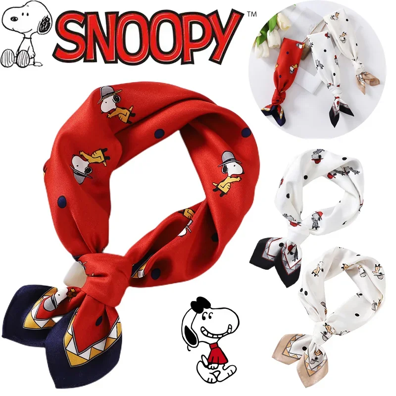 Snoopy Summer Scarf Anime Cartoon Colors Soft Sun Protection Fashion Boys Girls Lovely Outdoor Silk Scarf Long Wrap Shawl Gift