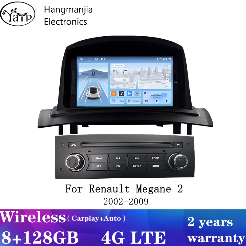 

hangmanjia Android 13 Auto Radio For Renault Megane 2 2002 - 2009 Car Multimedia Navigation Autoradio CarPlay Stereo 8+128 2din