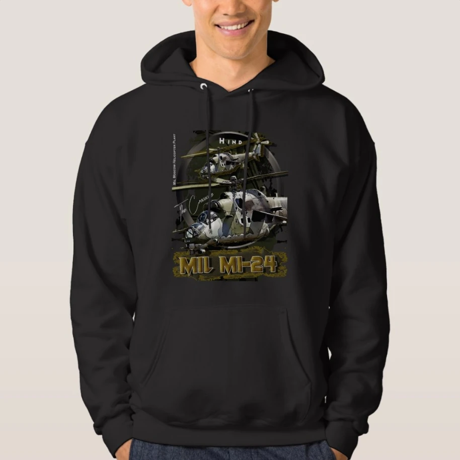 Soviet Russia Mil Mi-24 Gunship and Attack Helicopter Pullover Hoodie New 100% Cotton Comfortable Casual Mens Sweatshirt Clothes