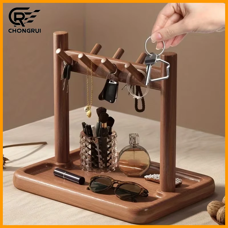 Estante de Almacenamiento de Madera, Porta Llaves de Estilo Vintage, Expositor para Gafas, Lentes de Sol, Relojes, Joyas, Organizador para la Entrada del Hogar