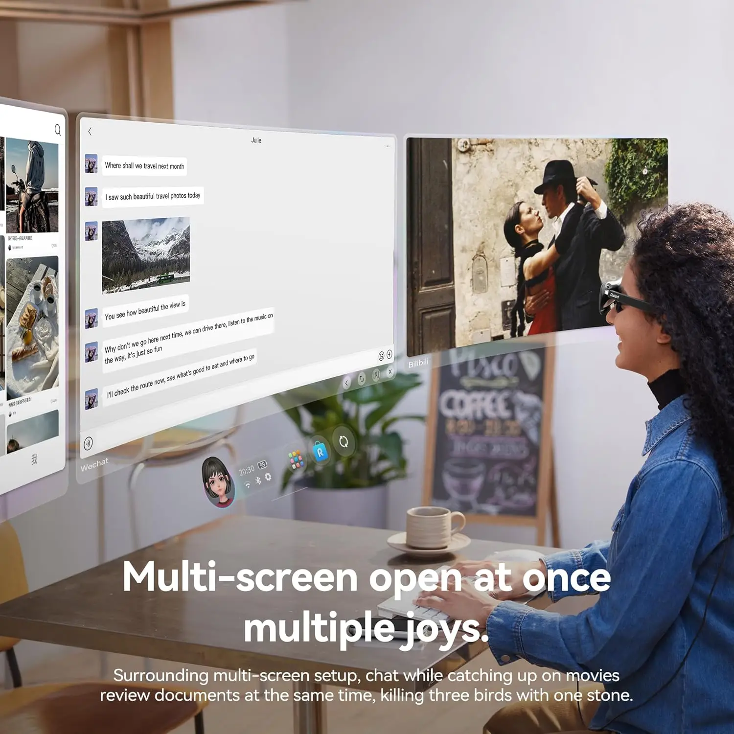 Rokid Max 2 Spatial AR Lite 300" Spatial Multi Screen 1920X1200 50 ° FoV Home Game Viewing Realtime Trans