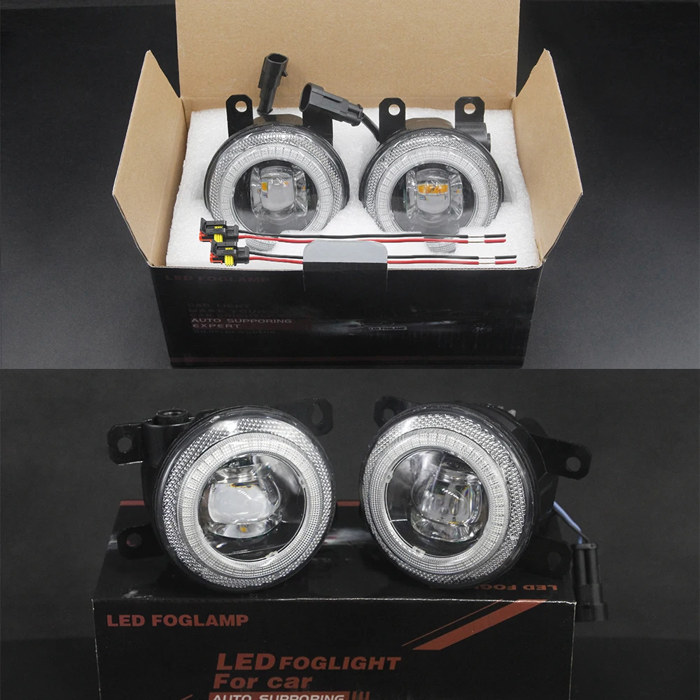 Luz LED antiniebla de ojo de Ángel para coche, lámpara de circulación diurna DRL H11 de 2X30W para Honda Pilot 2012, 2013, 2014, 2015