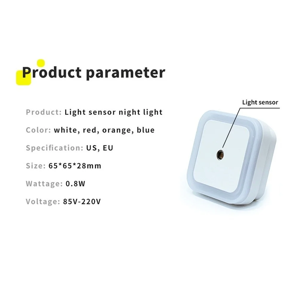 LED Night Light Mini sensore di luce controllo 220V 110V EU US Plug lampada da notte per bambini bambini soggiorno camera da letto illuminazione