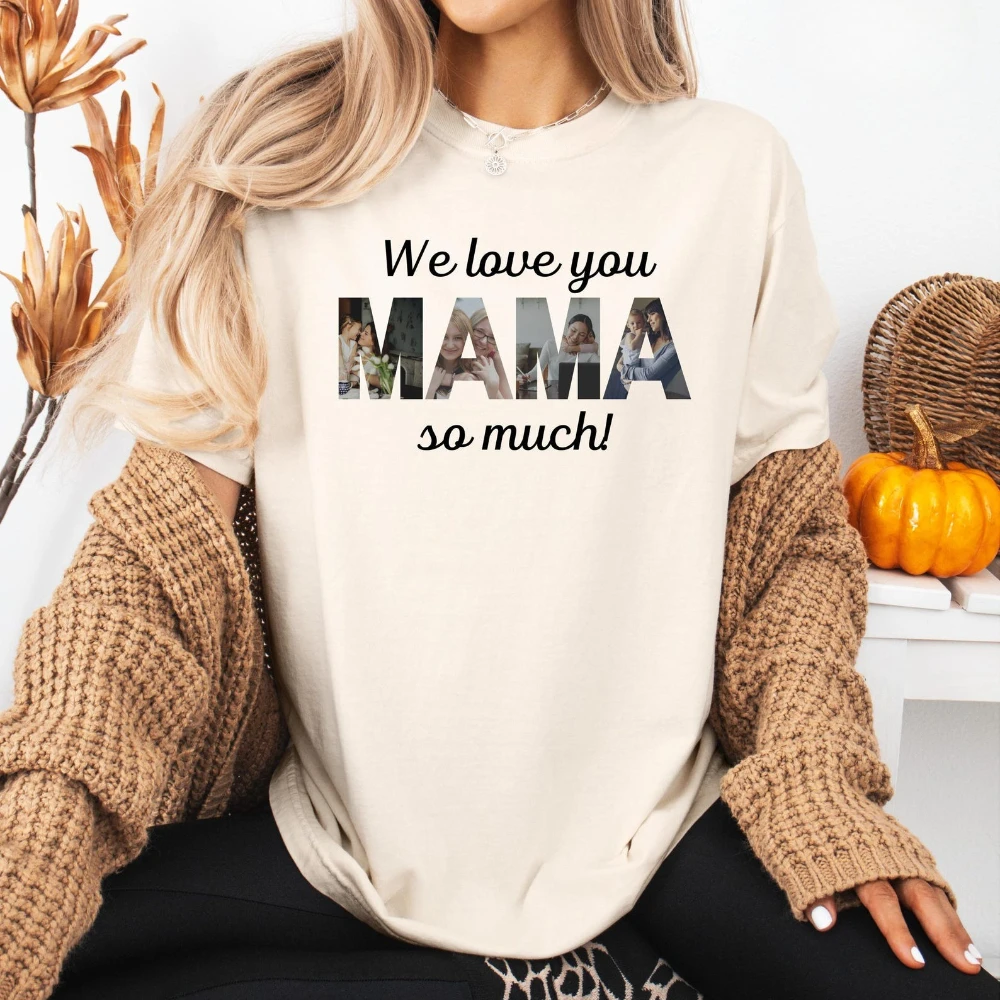 

Custom Mama Photo Shirt Personalized Mom Photo Tees New Mom Gift Grandma Gift Mother Day Photo Birthday Gift for Mommy