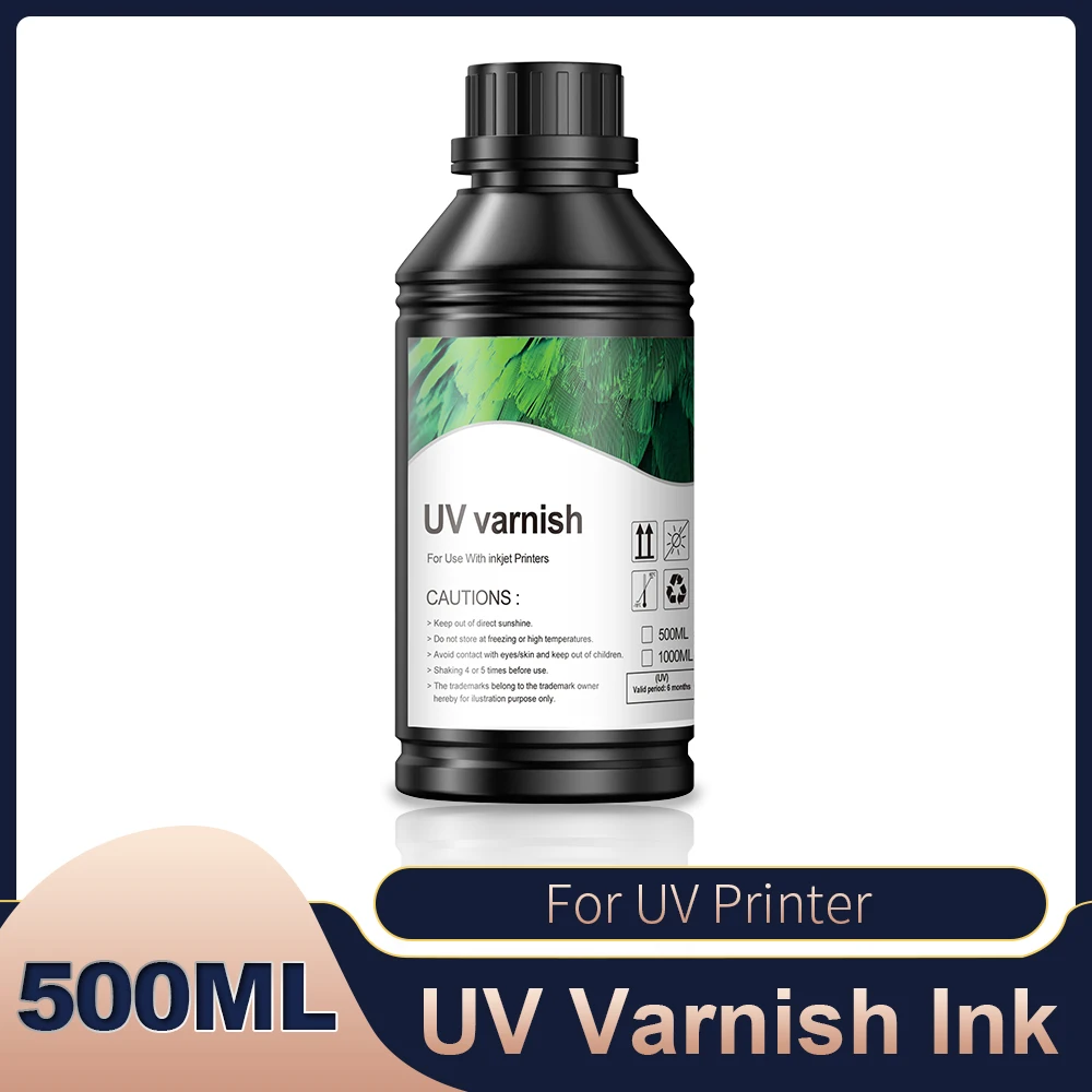 

500 мл чернила для УФ-лака для Epson L800 L805 L1800 R290 R330 1390 1400 XP600 Планшетный УФ-принтер Лак для акрилового стекла, дерева, металла