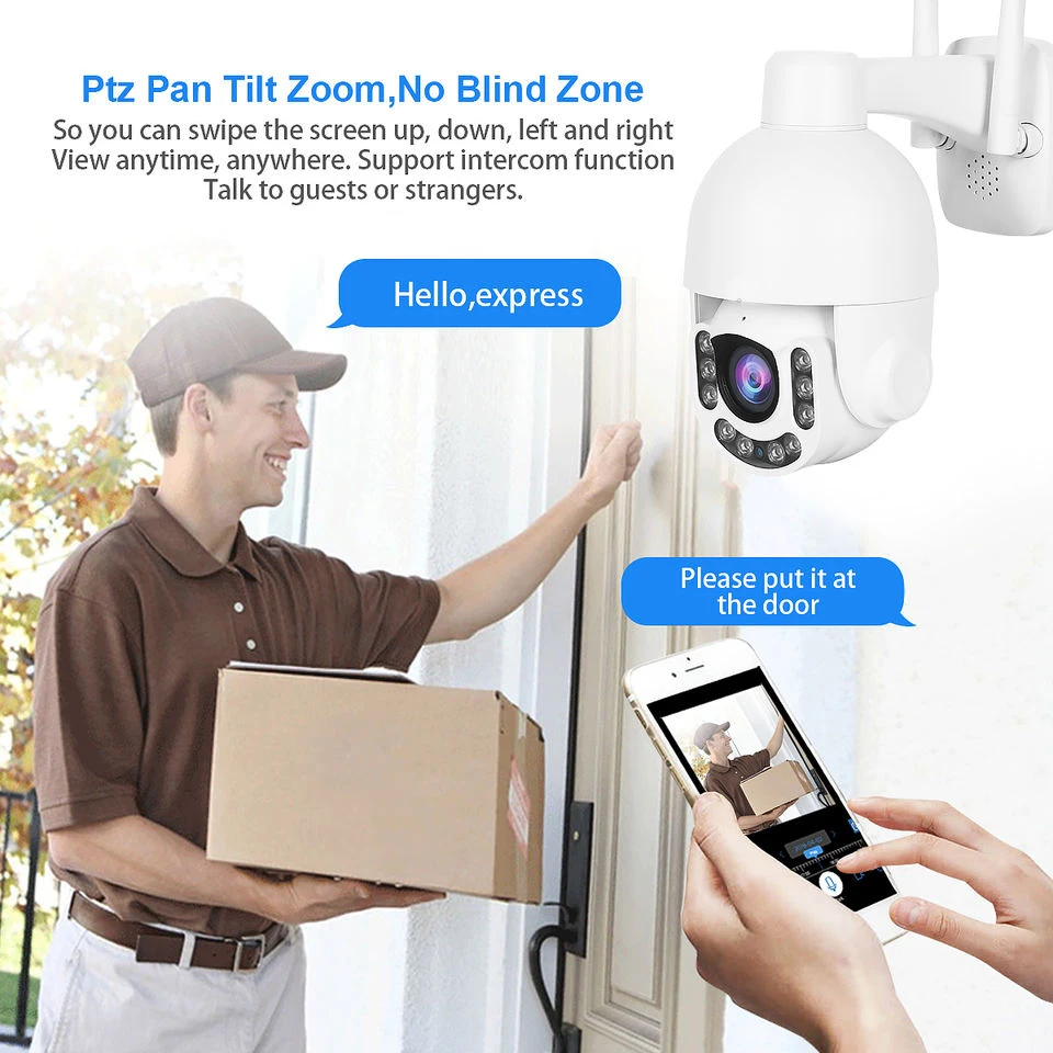 5MP 5X IP PTZ camera 2.7-13.5mm motorized lens with internal microphone POE compatible with Uniview HIK NVR